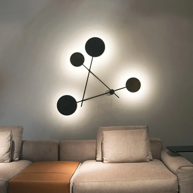 creative modern simple circular metal indoor decorative home hotel villa bedroom living room led wall lamp