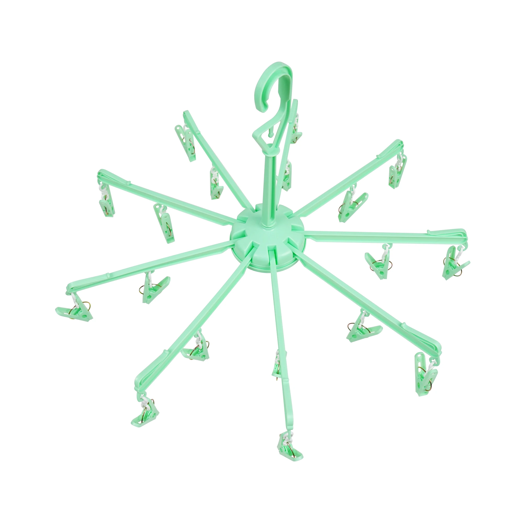 Household multifunction clip 16 clip baby drying socks hanger folding plastic clothespin drying rack