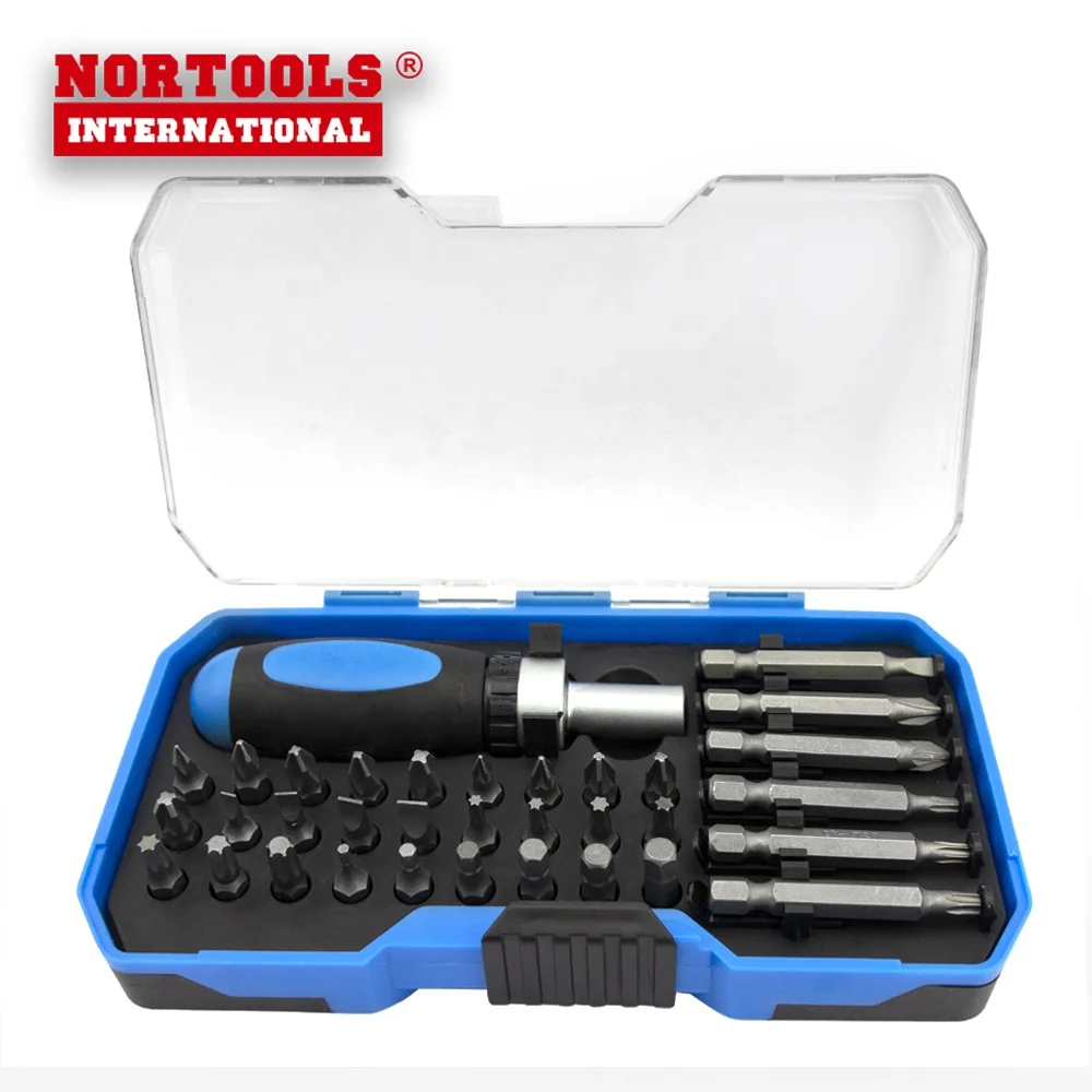 Nortools 34pc Stubby Ratchet Screwdriver Set