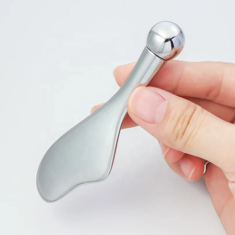 Rose gold V-face Meridian Eye Cream Massage Stick Cold Compress Metal Scraping Gua sha Board