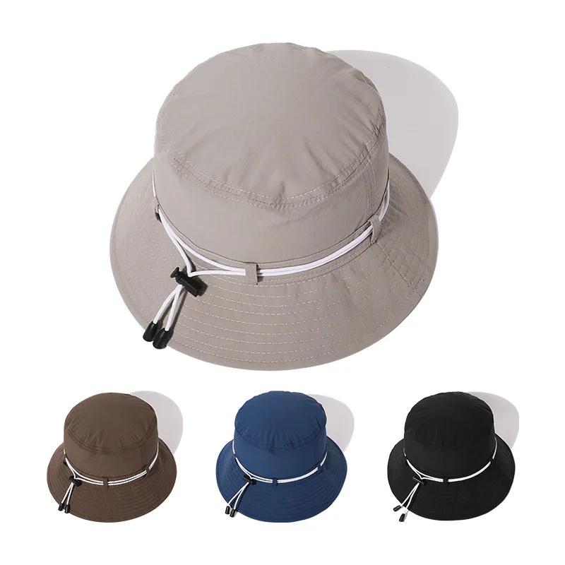 Functional fabric made colombian sportswear supplex  UPF 40 uv protection dry fit  nylon bucket hat custom with adjustable cord