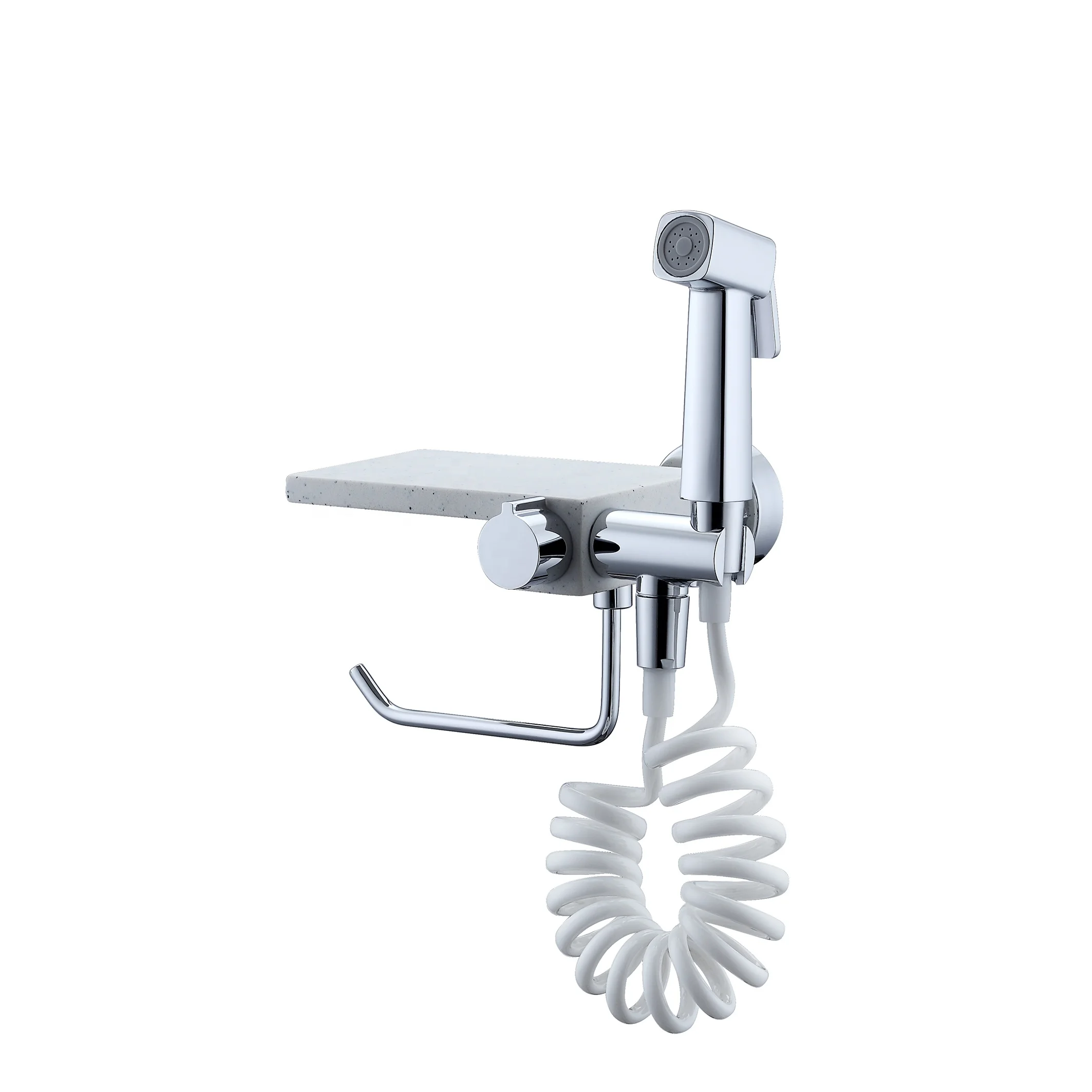Flower is aspersed Spray gun shelf Toilet paper hanging rack Shower faucet bathroom accessories