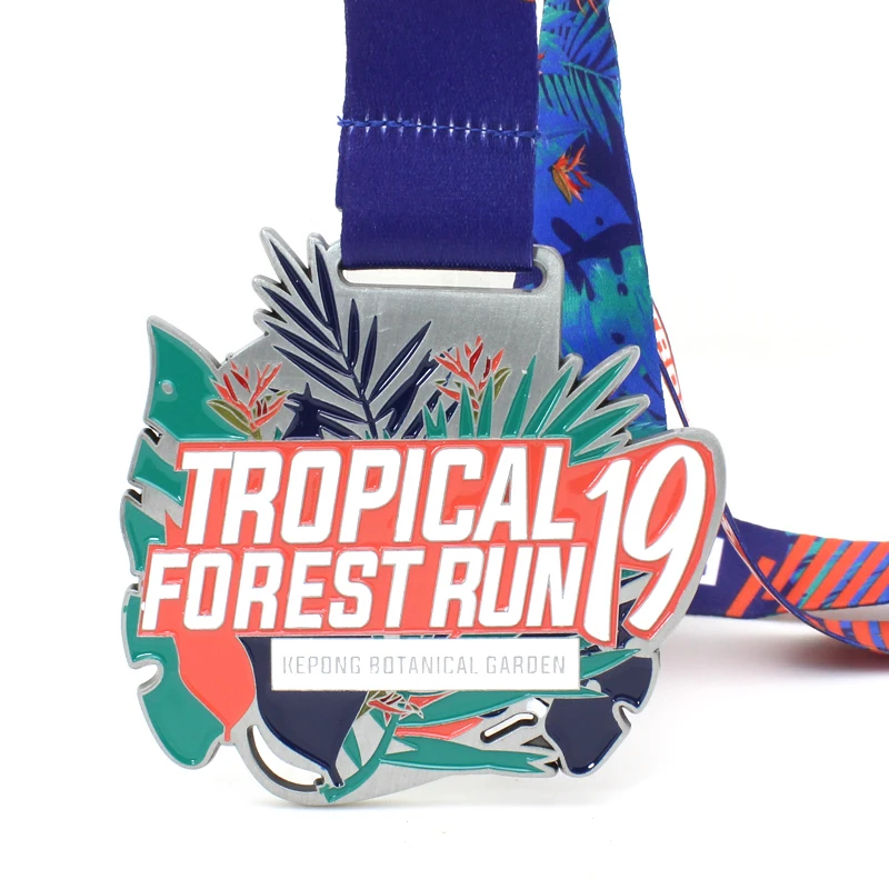 Surewin crafts manufacturer custom design custe panda 3d metal finisher medal with ribbon