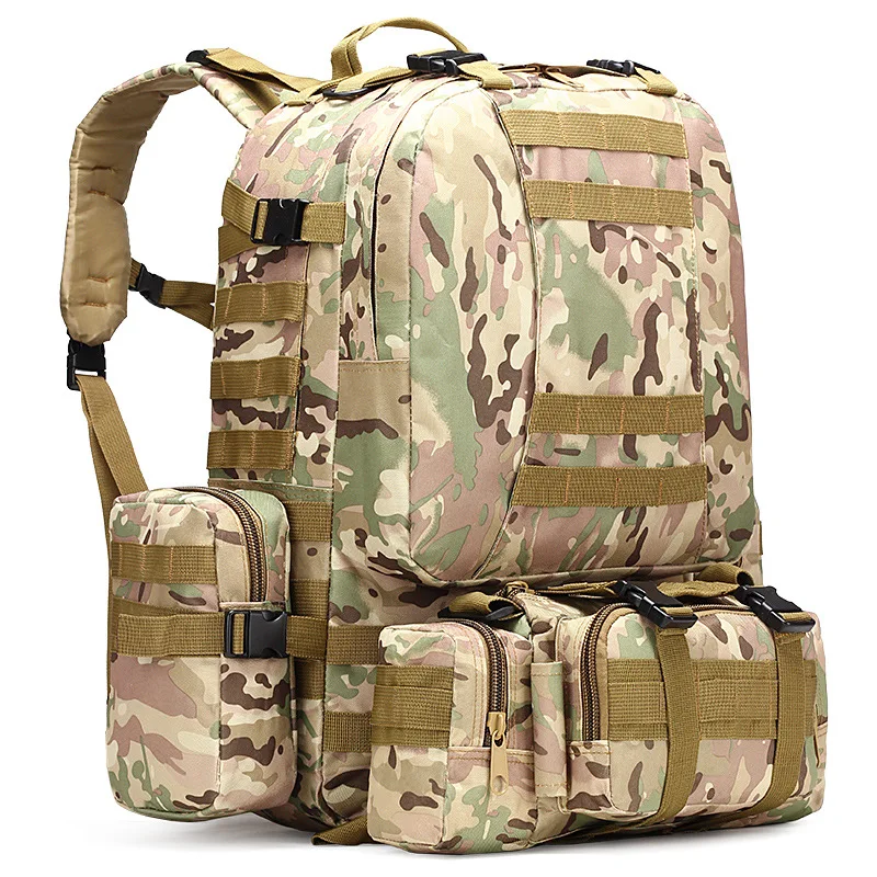 50-55L Multifunctional Tactical Climbing Bag Outdoor Camouflage Rucksack Set Travel Bag Practical Hunting Backpack