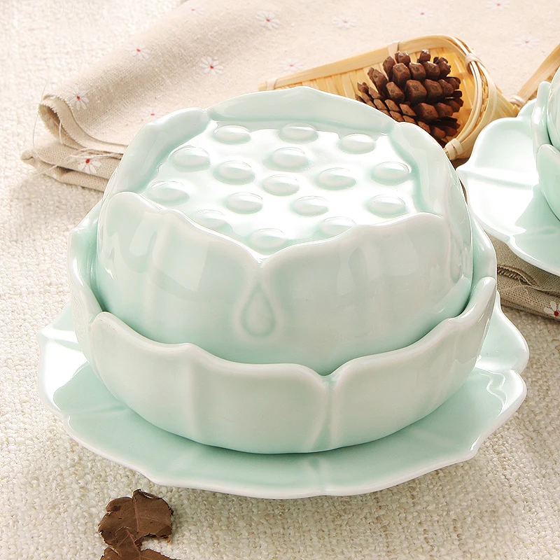 Factory Egg Custard Small Ceramic Steam Soup Bowl Steaming Cup Stew Pot With Lid