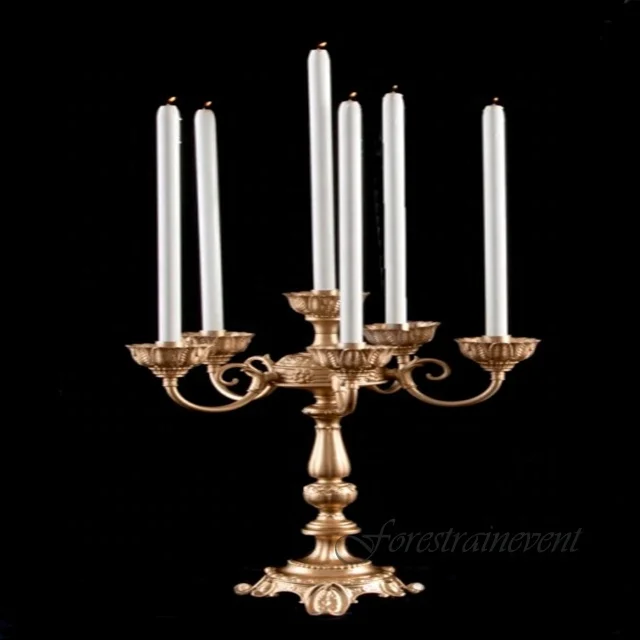 Wedding Decoration Centerpieces Flower Stand Tabletop Decoration Gold Centrepiece Metal Candelabras Gold Pillar Candle Holders