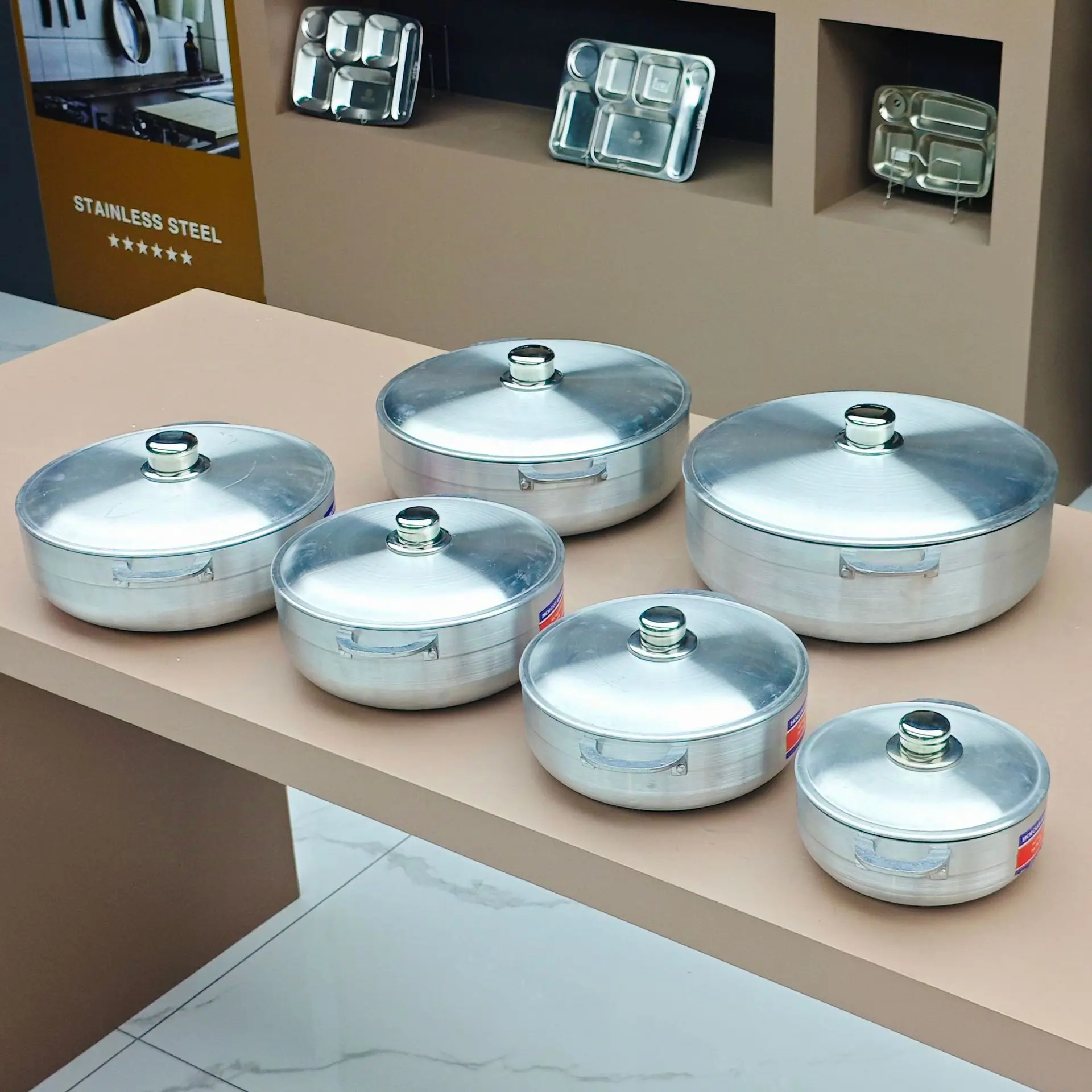 Gourmet Aluminum Stock Pot Cooking Performance for Even Heat Distribution Perfect for Serving Riveted Handles Cookware Sets
