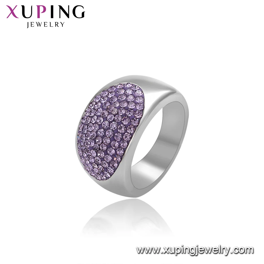 16260 XUPING Rhinestone Color Rings Fashion Jewelry for Men Wholesale Charm Crystal Inlaid Blue Rhinestones Ring for Man