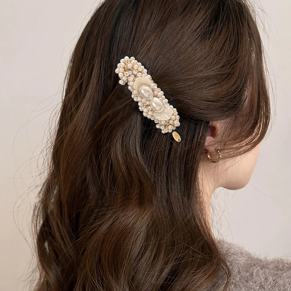 ins hot selling korean girls alligator hair clips pearl duck bill bow flower hair clips women accessories wholesale