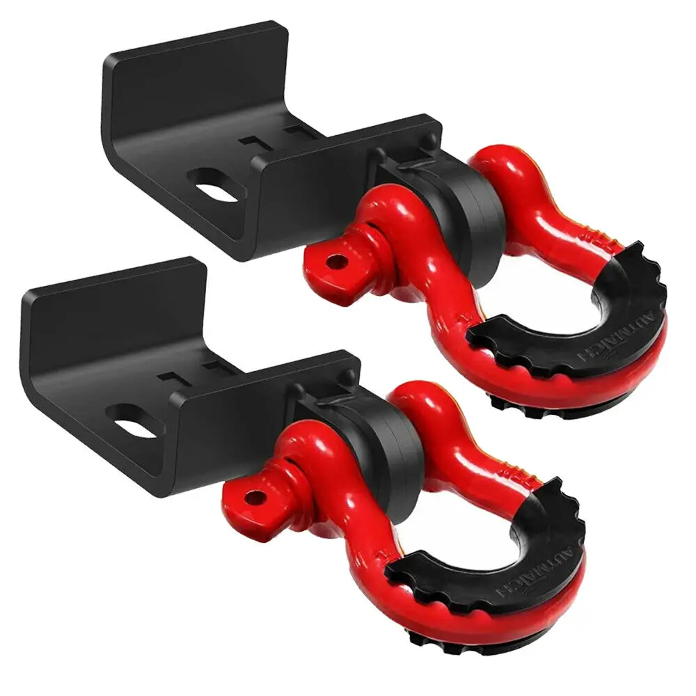 4X4 Offroad Truck Parts Front Tow Hook Mount Bracket and D-Ring Buckle D Ring Shackles for Tacoma 2009-2023 88711 Demon Bracket