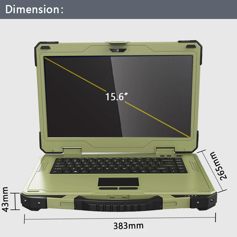 15.6' TFT LCD support Intel Core I7-11390H, I5-11320H, I7-6600U built-in 11.1V OUT battery upward portable industrial computer