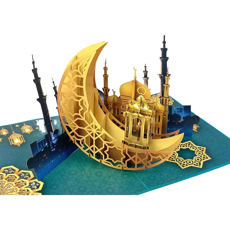 Deson Ramadan Kareem 3D Pop up дизайн поздравительные открытки фестиваль подарок-дарить уникальные элегантные экологически чистые тиснения