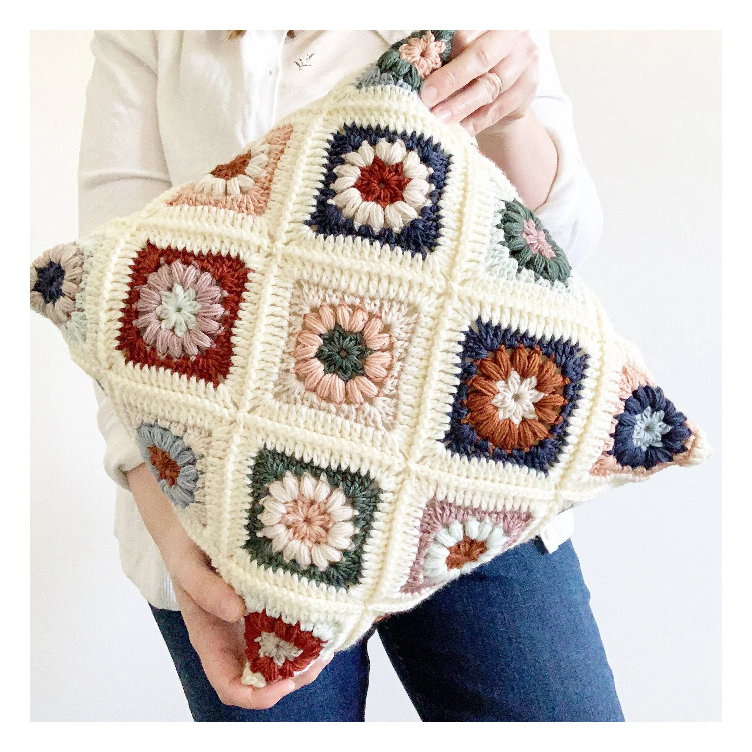 neck and shoulder relaxer pillow cover crochet pillow cover  handmade crochet cushion