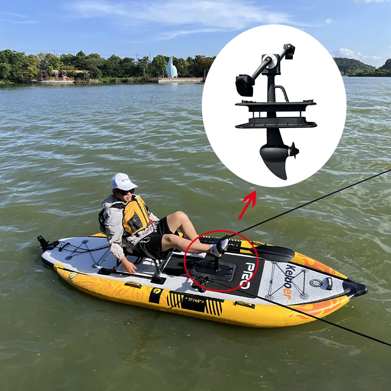 New Design Adult Fishing Surfing Canoe Rowing Boat Inflatable Pedal Kayak With Fin Drive