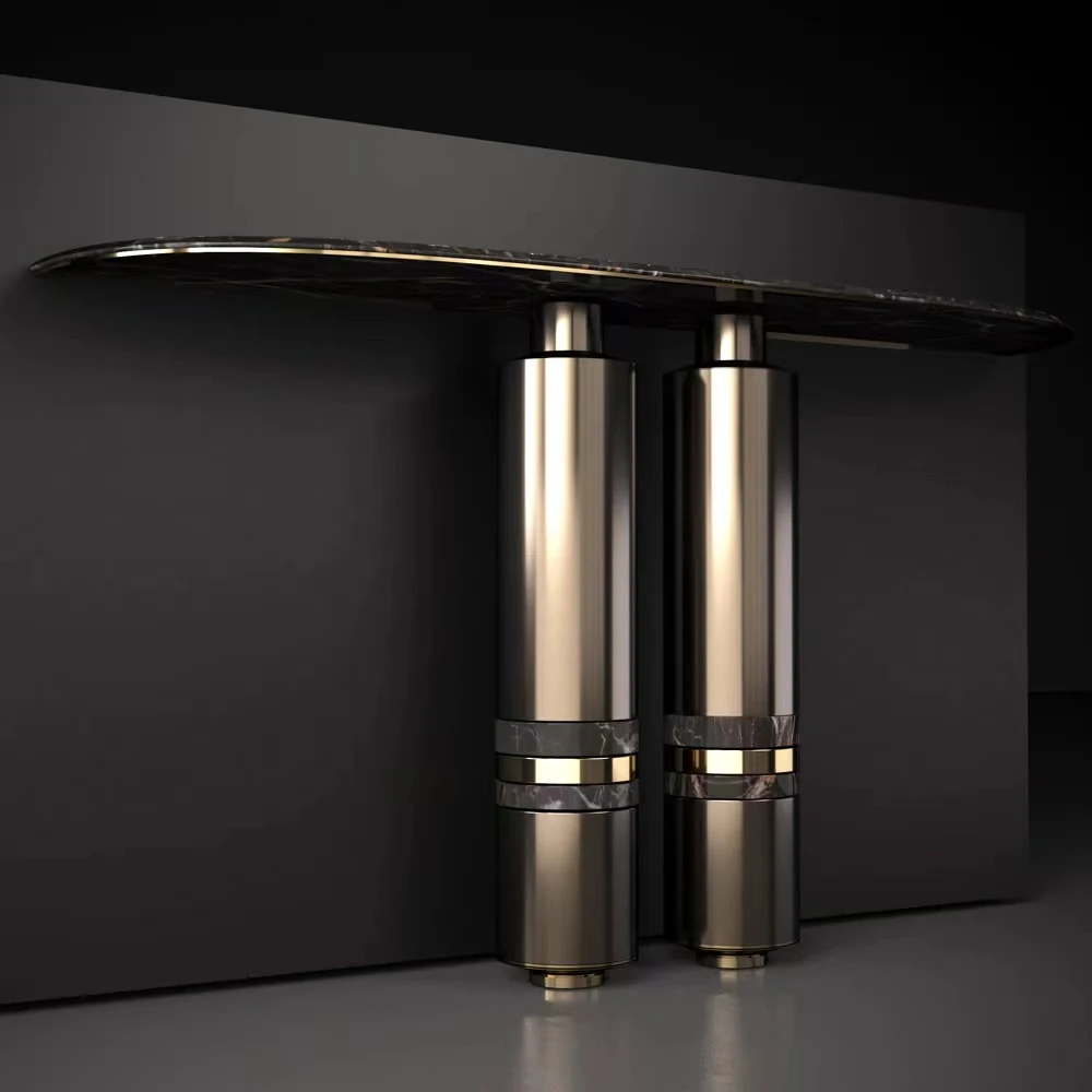 Light luxury porch table living room  Marble console table decoration porch marble slate viewing platform simple and modern