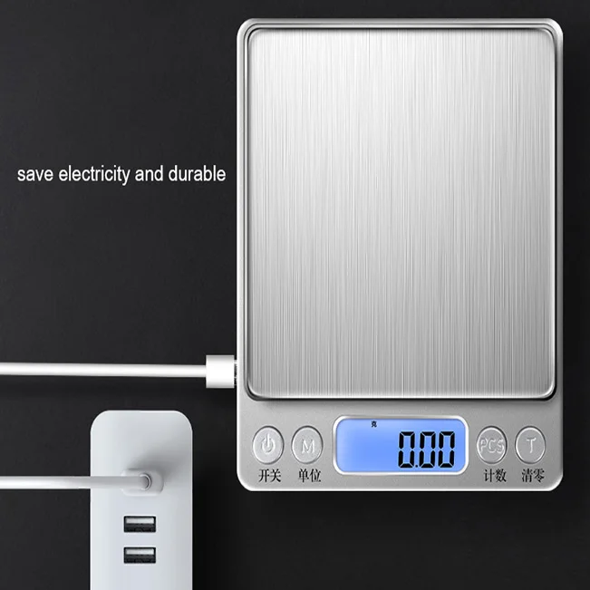 I2000 3KG/0.1G 500g/0.01g Accuracy Electronic Digital Kitchen Food Jewelry Scale