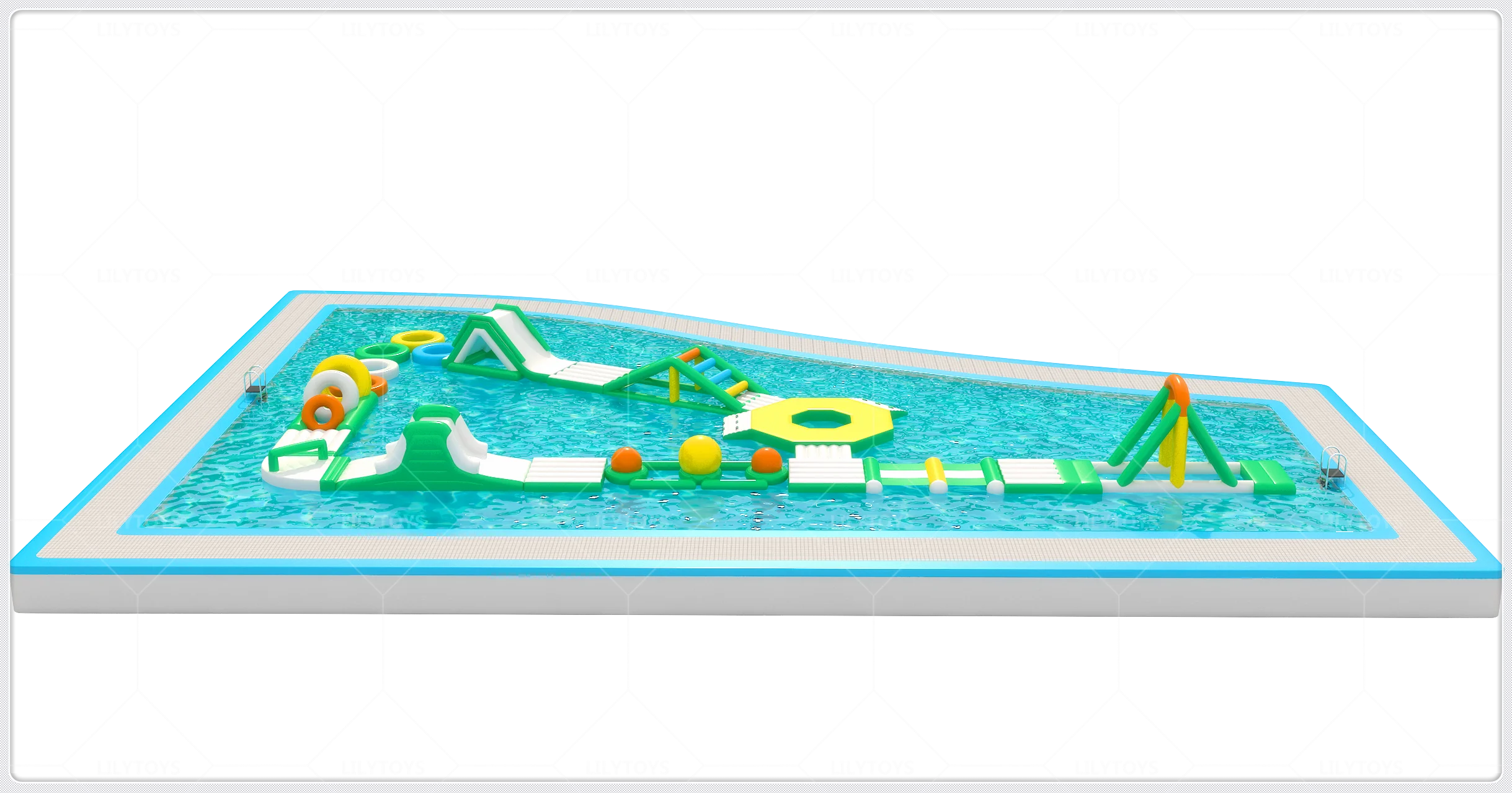 Commercial Inflatable Aqua Park for Hotels and Resorts with Water Play Areas, Obstacle Courses, and Games
