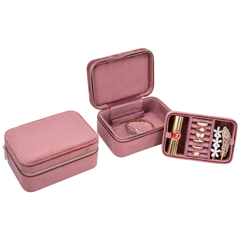 Hot Products Travel Plastic Storage Box Portable Mini Velvet Jewelry Tray