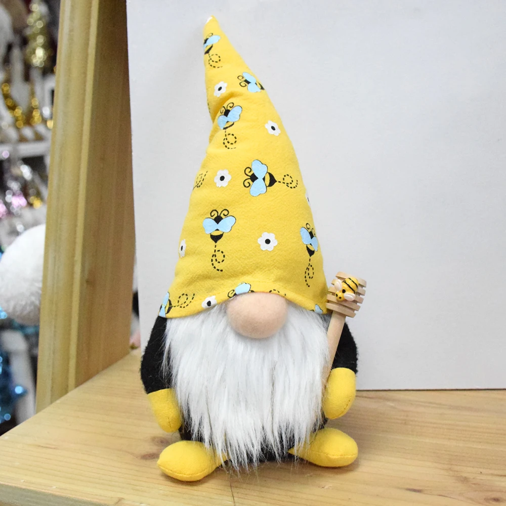 Family Honey Bumble Bee Gnomes Summer Decoration Holiday Yellow Plushy Gnome Fabric Doll Seasonal Ornament Plush Gnomo for Home