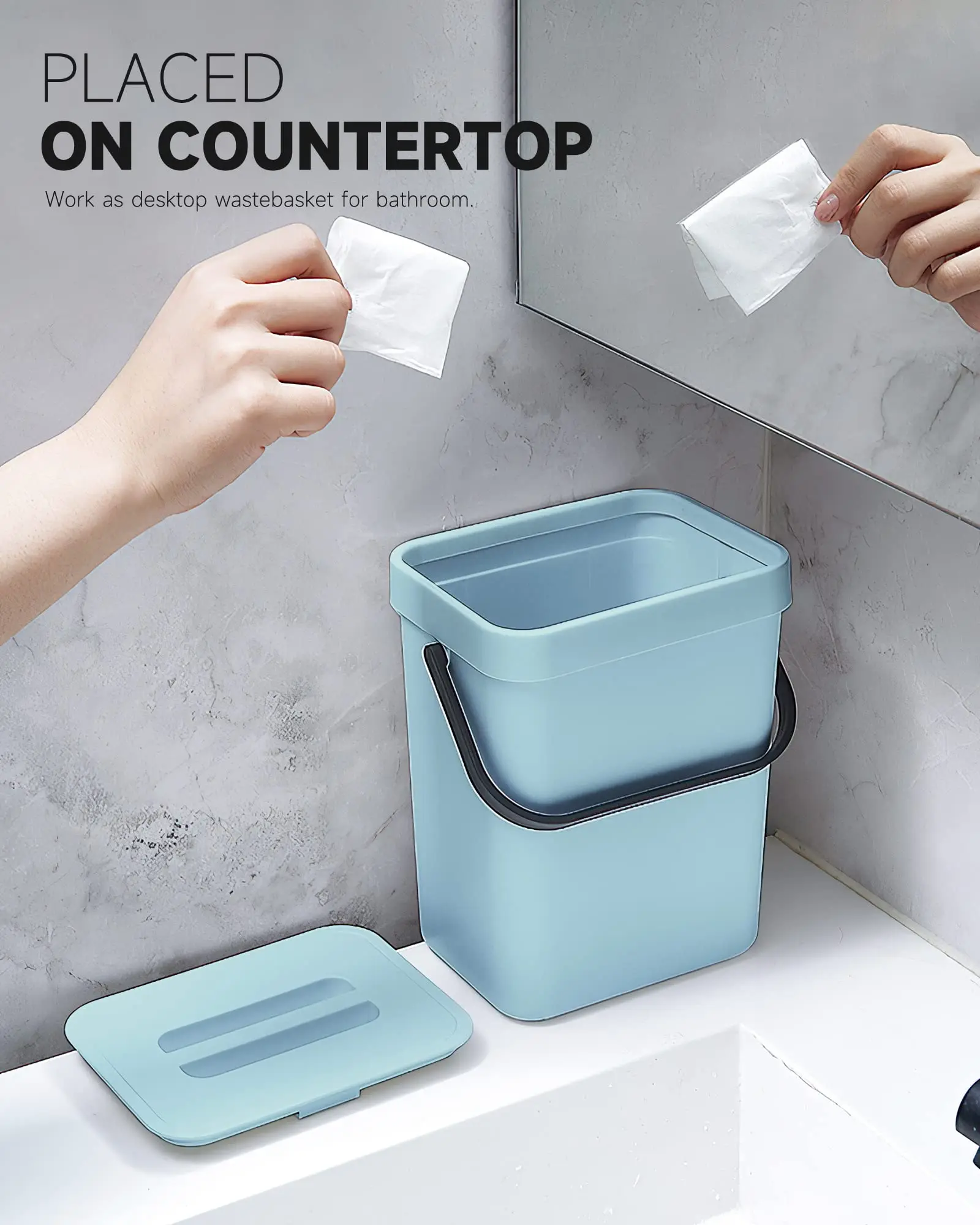 Compost Bin Indoor Kitchen home Sealed Hanging Small Trash Can rubbish bin waste bins with Lid