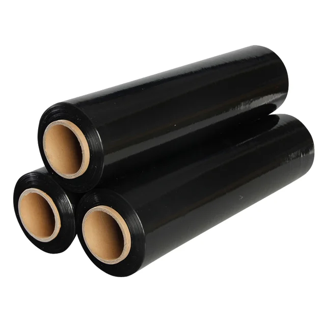 blue color manual using self adhesive strong extention in 6 times LLDPE strech film for pallet packaging