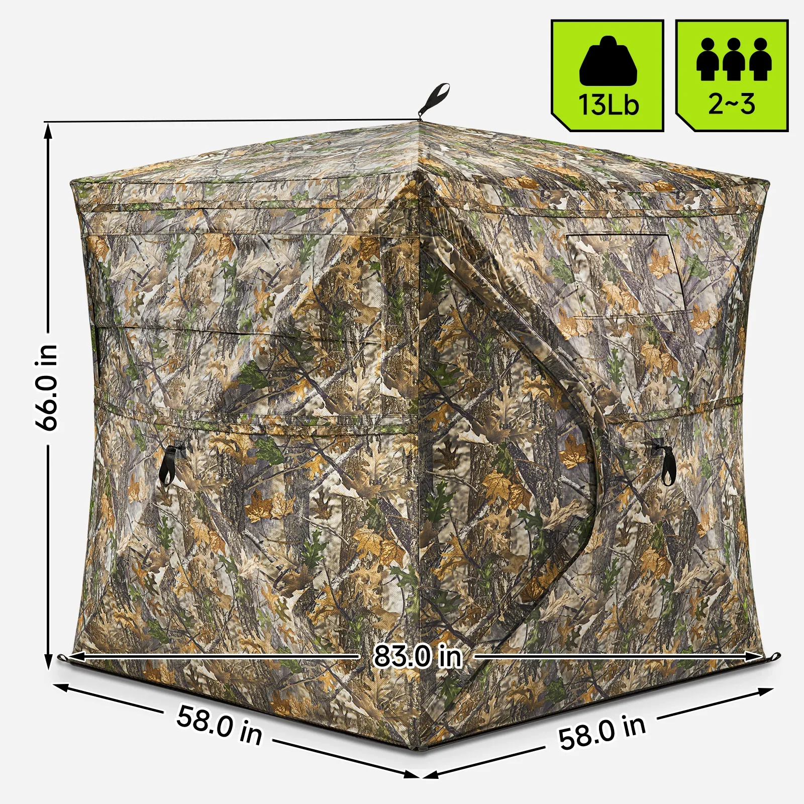 Hunting Pop up Ground Blind Canvas Tent for through Hunting