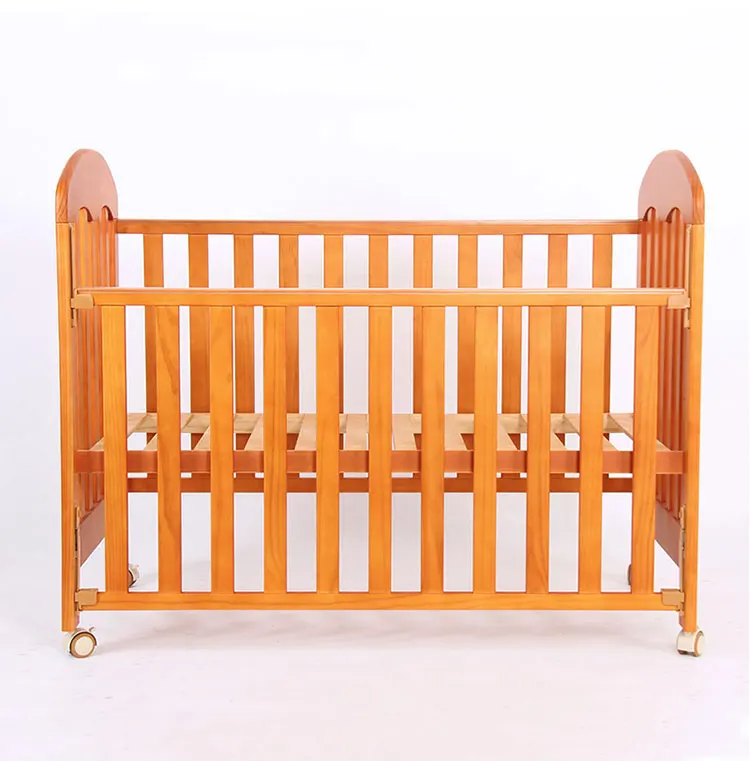 
Beech Wood Height-adjustable Crib Solid Wood Cribs Removable and Lightweight Crib 