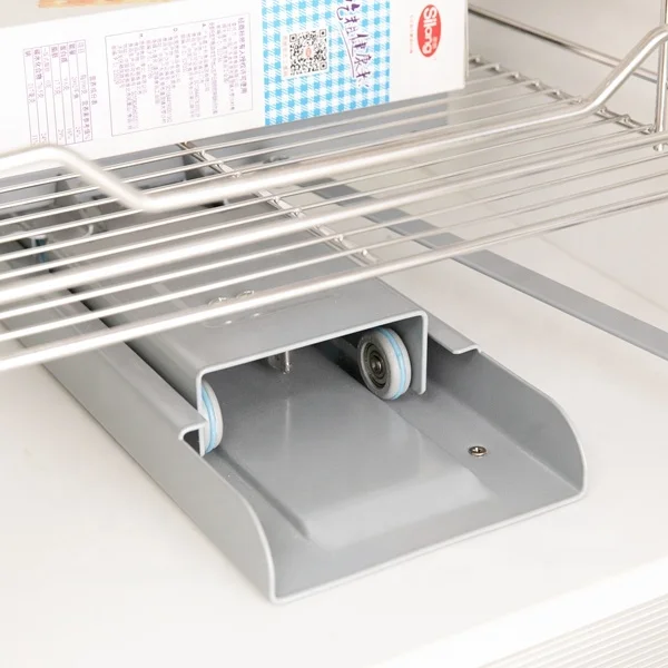High kitchen cabinet with two sides  storage basket storage basket smooth guide rail pull basket Custom kitchen organizer