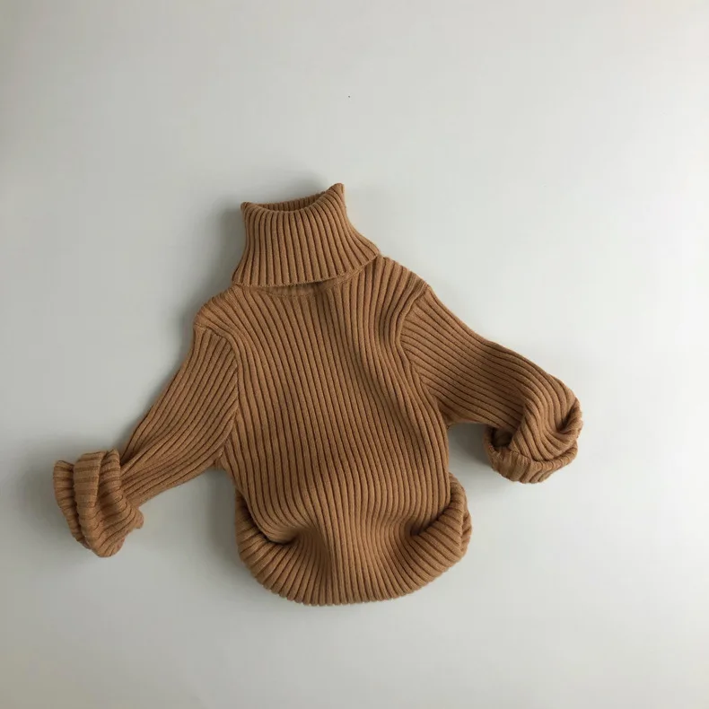 
Wholesale Winter Clothing Toddler Girl Clothes Knit Sweaters Warm Turtleneck Baby High Collar Pullover Sweater 