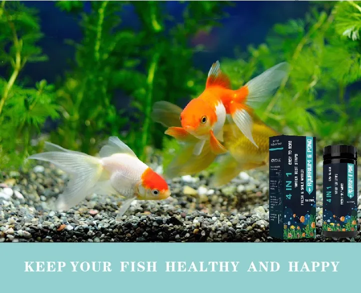 Wholesale Manufacturer 4  in 1 water quality  tester strips for aquarium fish tank