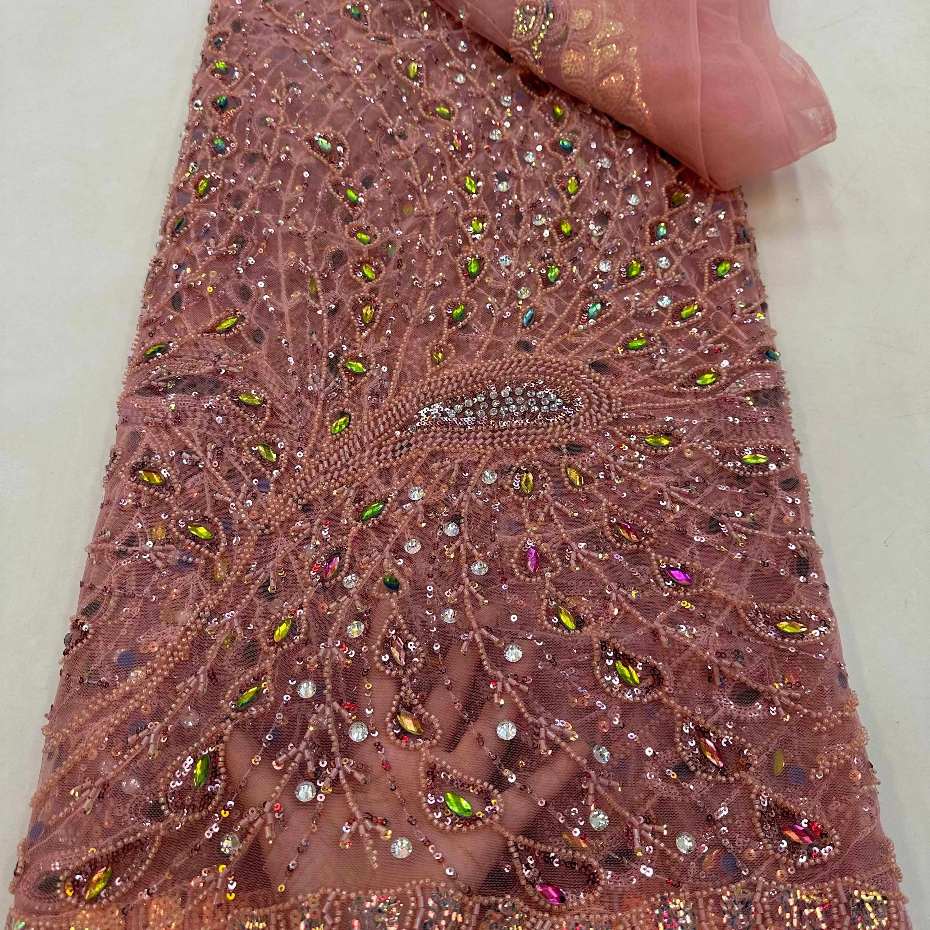 Black and gold african bridal lace fabric