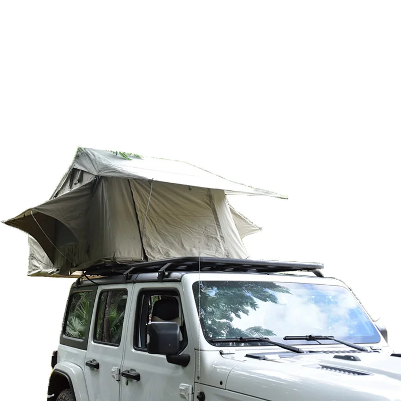 Waterproof Single-Layer 4x4 Truck Camping Car Roof Top Tent Soft PVC Oxford Cotton Canvas with Aluminum Pole Steel Frame