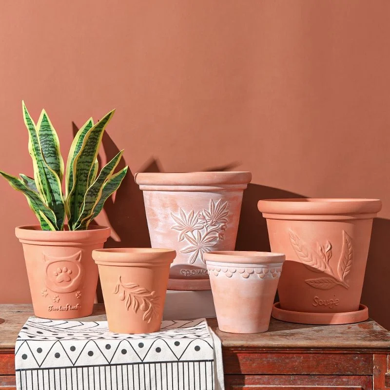 Hot Sale Terracotta Clay Planter Indoor Outdoor Garden Pot for Succulents Cacti Olive Flower Floor Hanging Use Wholesale