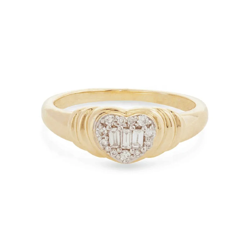 Milskye fashion delicate jewelry sparking bling 925 sterling silver 18k gold micro pave cz heart diamond women wedding ring