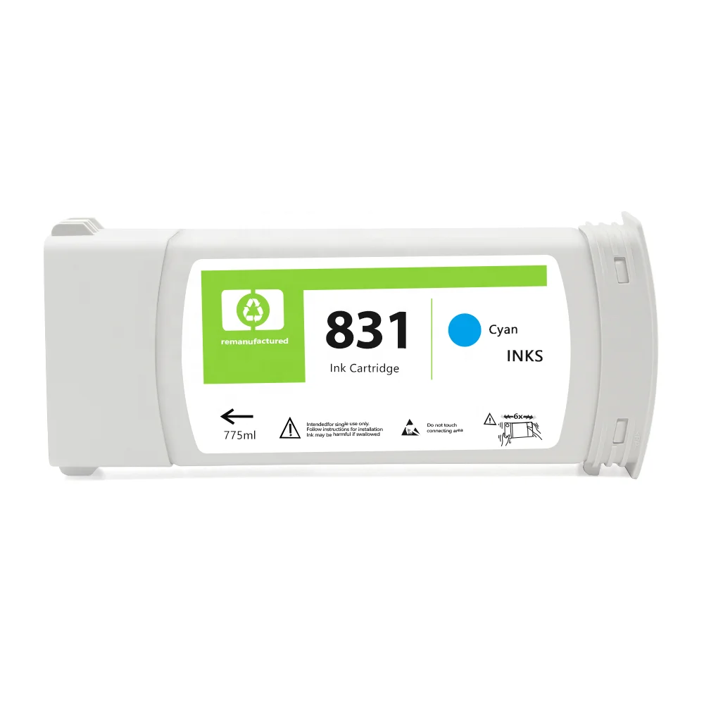 OCBESTJET Remanufactured Latex Ink 775ml Cartridge 831 For HP Latex 310/330/360/365 Printer with Imported Chips