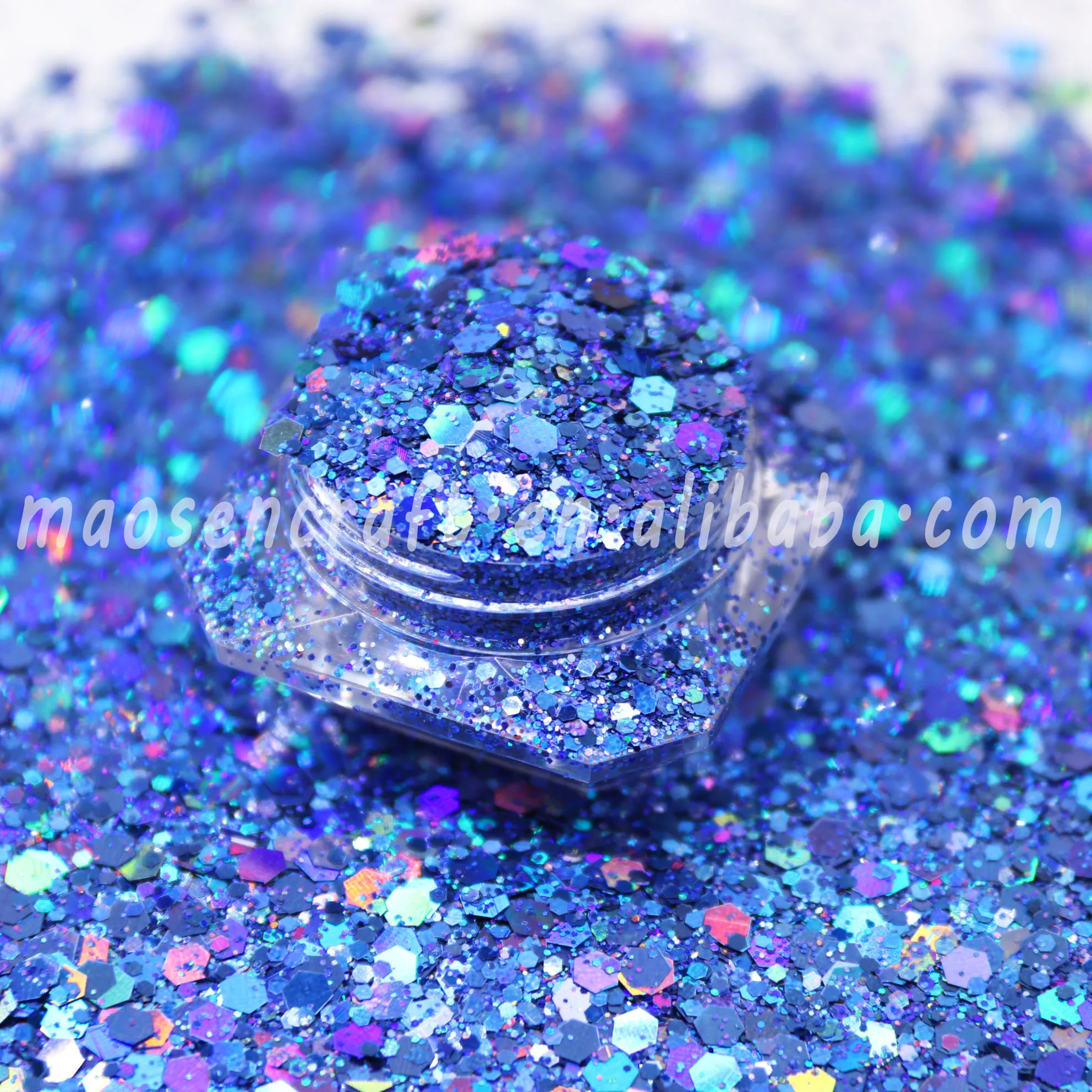 New Design Solvent Resistant Polyester Holographic Rose Gold Chunky Glitter For Nail Resin Tumbler
