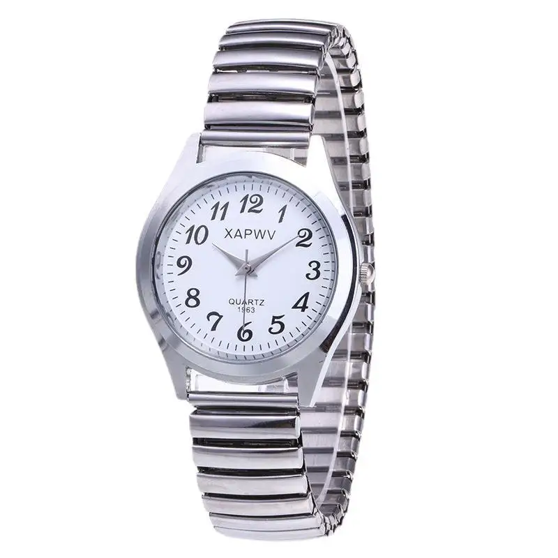 C-1001 Classic large plate quartz watch elastic elastic band digital face watch for men and women