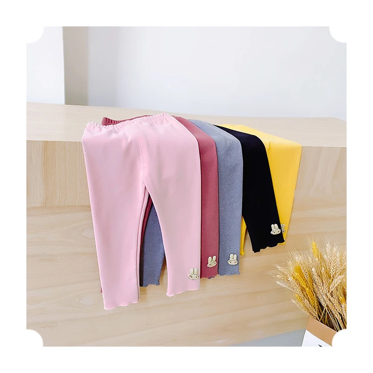 Fashion Autumn Children Cartoon Decoration Cotton Pants Solid Children Girls Leggings