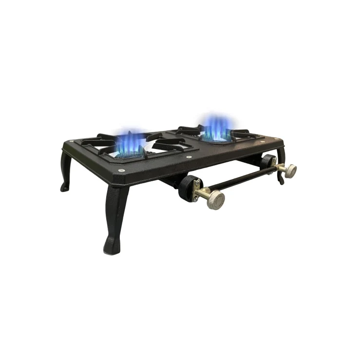 Manufacturers promote cast iron stove Stable Powerful flame double barbecue burner catering cooker for Commercial