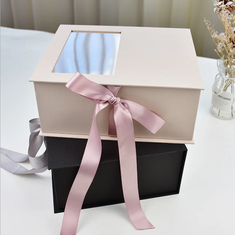 Оптовая продажа бумажная упаковочная Подарочная коробка с прозрачным окошком из ПВХ