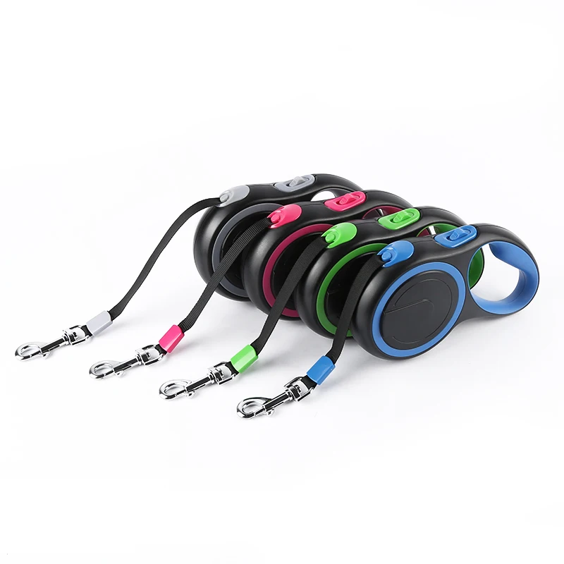 Wholesale Custom Print Outdoor Training Dog leash Nylon automatic retractable pet leash