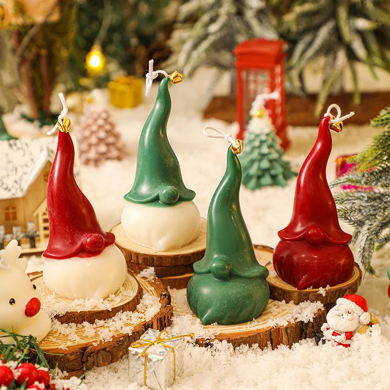 Стереоскопическая ароматическая свеча в форме Санта-Клауса соевый воск ручной работы Рождественская для домашнего декора