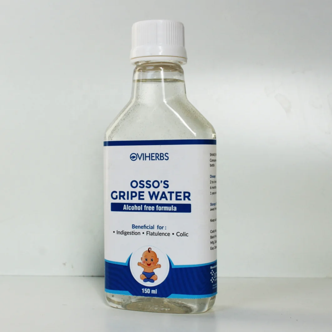 Herbal baby gas and colic reliever gripe water for indigestion colic flatulence with bicarbonate sodium dill seed anise oil