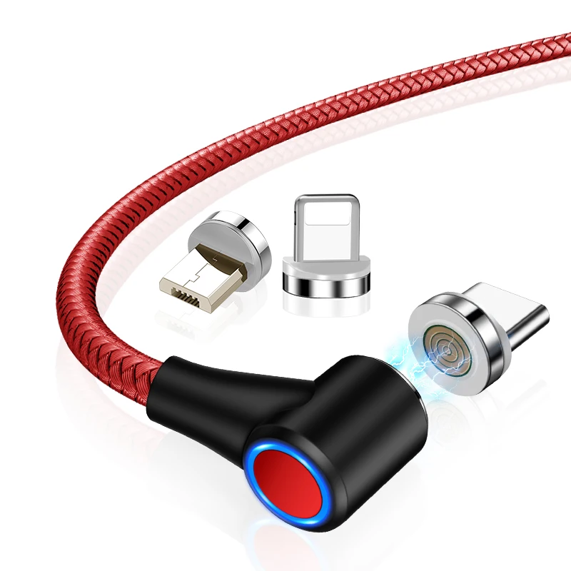 YOUXG- Type-C L-образный 3A кабель для быстрой зарядки и передачи данных поворотный на 90 градусов Магнитный USB-кабель с