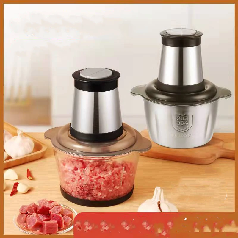 2022 new custom household mixer stainless steel kitchen food processor 2L meat grinder