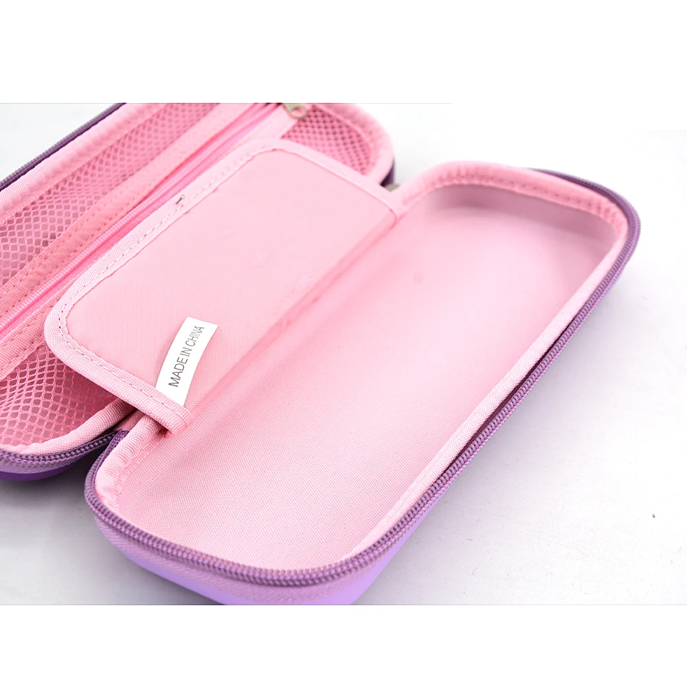 Cheap Wholesale Kids Cute Pencil Cases Purple Pu Pencil Case For Girls Kawaii Unicorn Pencil Case