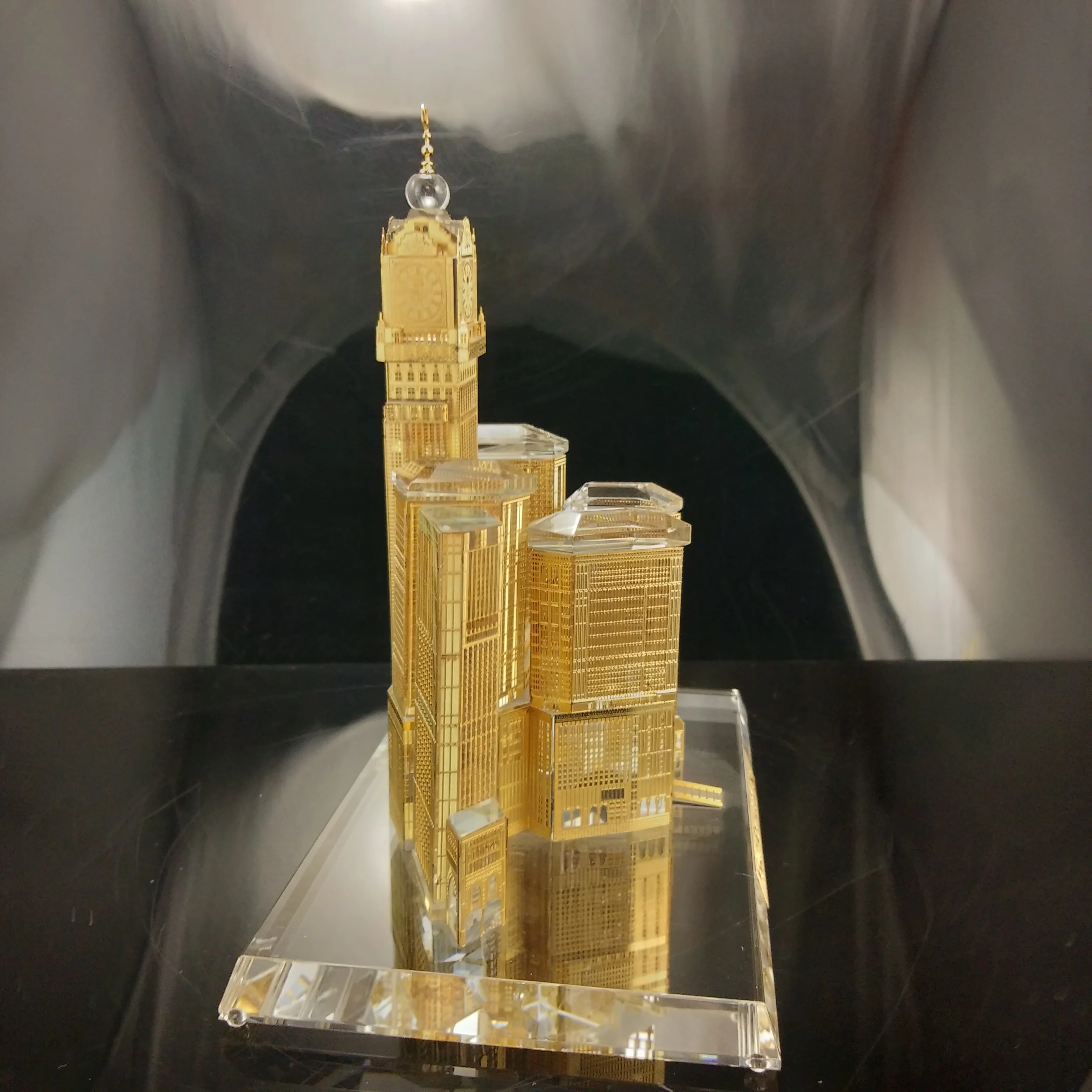 Islamic Crystal Glass Building Model Table Decorations Crystal Mosque Kabba Building Model For Gifts JB052