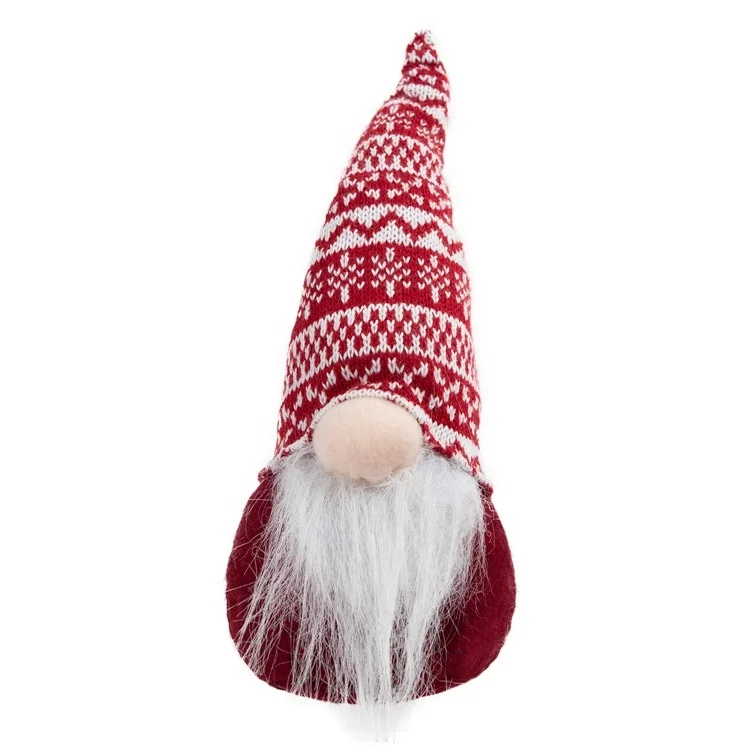 
Wholesale seasonal table ornament nisse faceless knit hat fabric dwarf christmas gift doll elf gnome set 