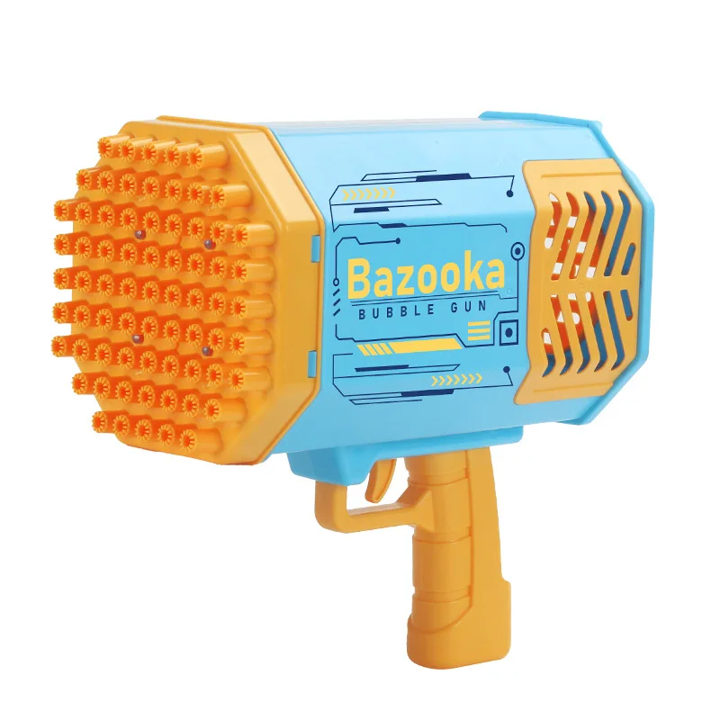 Soap Machine Blower Kids Toy Electric Gatling Bubble Gun 69 Holes Light Rocket Bazooka