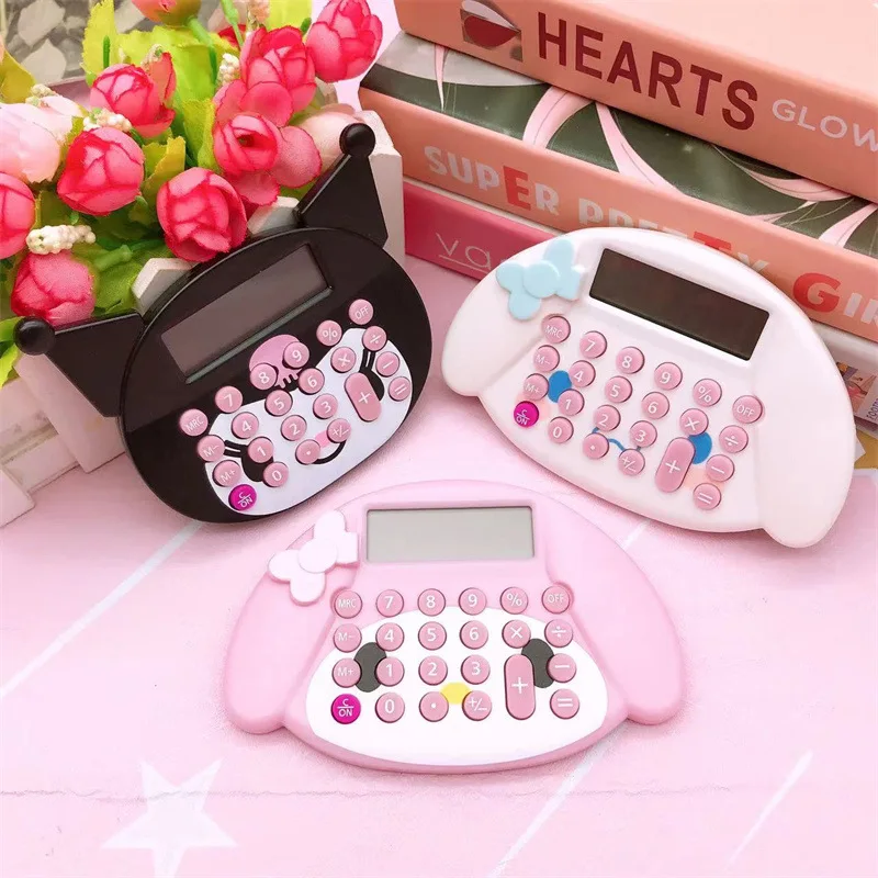 Allogogo Creative Stationary Kawaii Sanrios Pink Blue Kulomi Melody Kids Student Office San Rio Kuromis Calculator